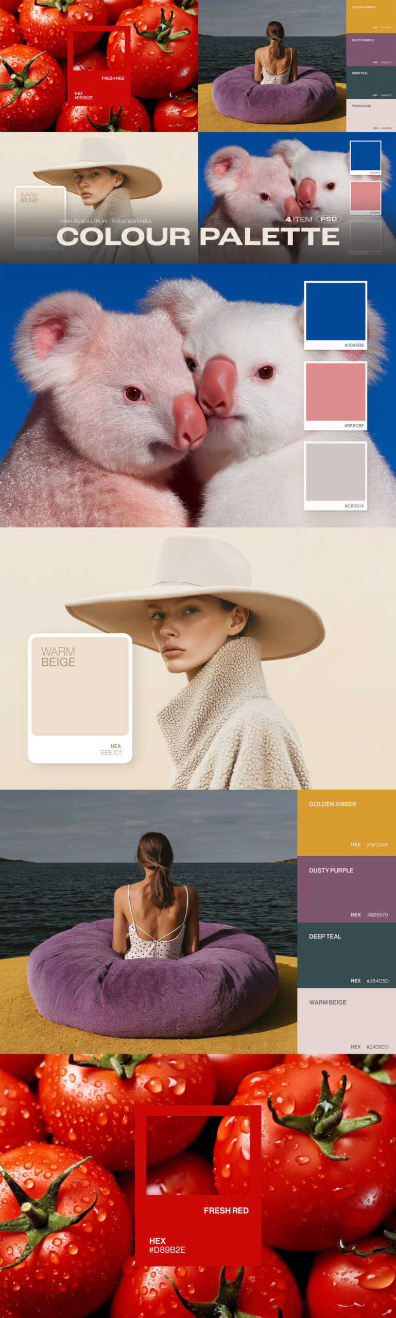 Minimalist Colour Palette Presentation Template in PSD