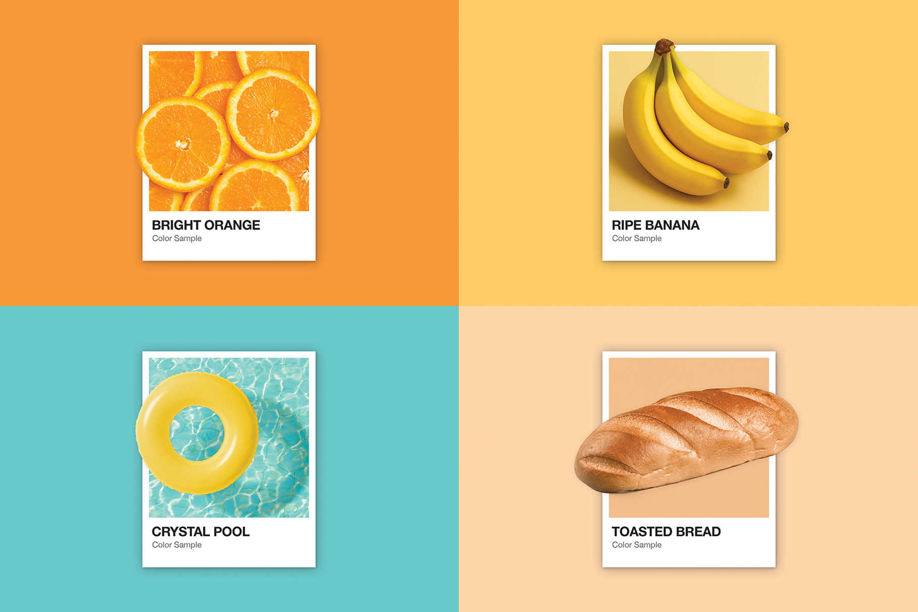 Pantone Color Card Mockup Template in PSD