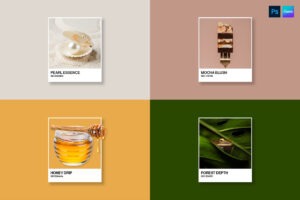 Pantone Color Card Mockup Template in PSD