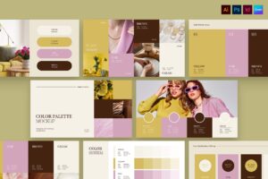 Color Palette Presentation Template in Canva, AI, IDML, INDD, PSD and EPS