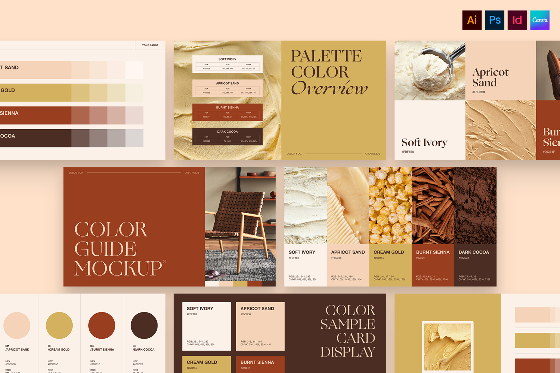 Color Palette Presentation Template in Canva, AI, IDML, INDD, PSD and EPS