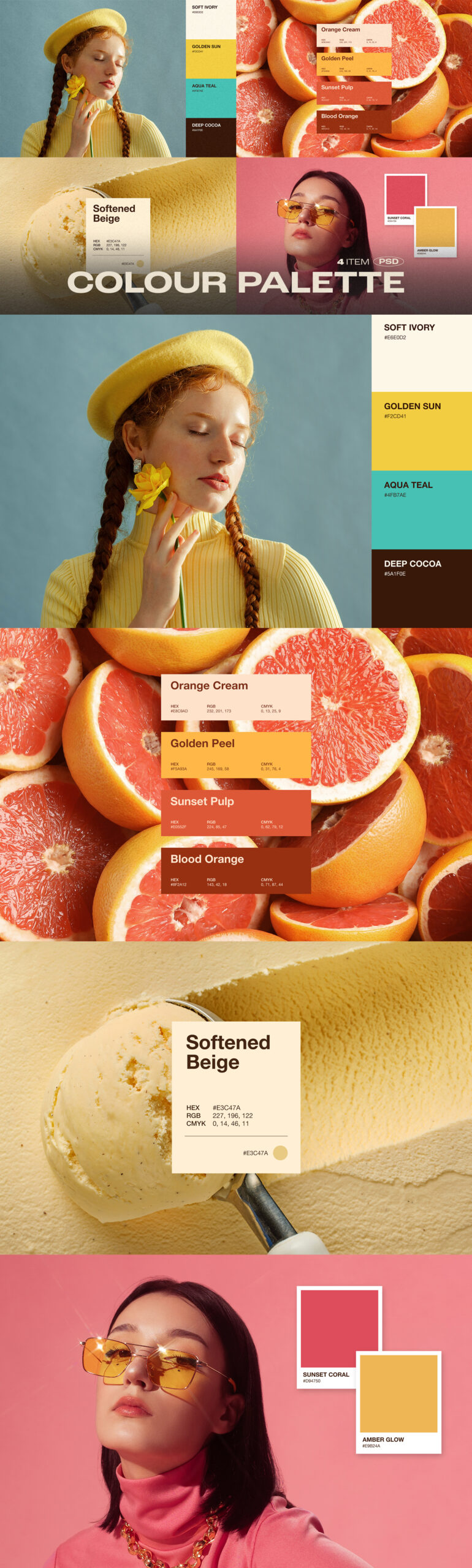 Color Palette Presentation Template in Canva and PSD