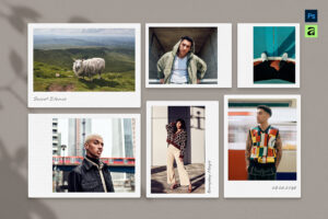 Polaroid Photo Frame Mockup Template in AF and PSD