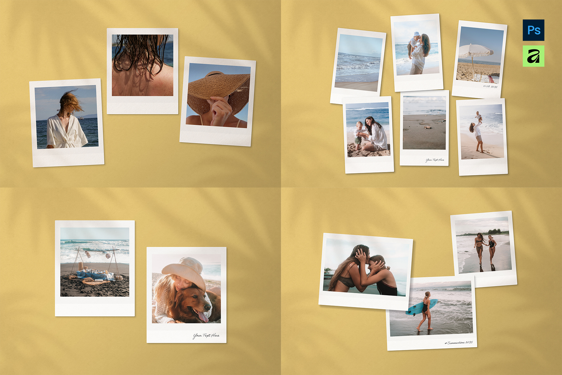 Polaroid Photo Mockup Template in AF & PSD