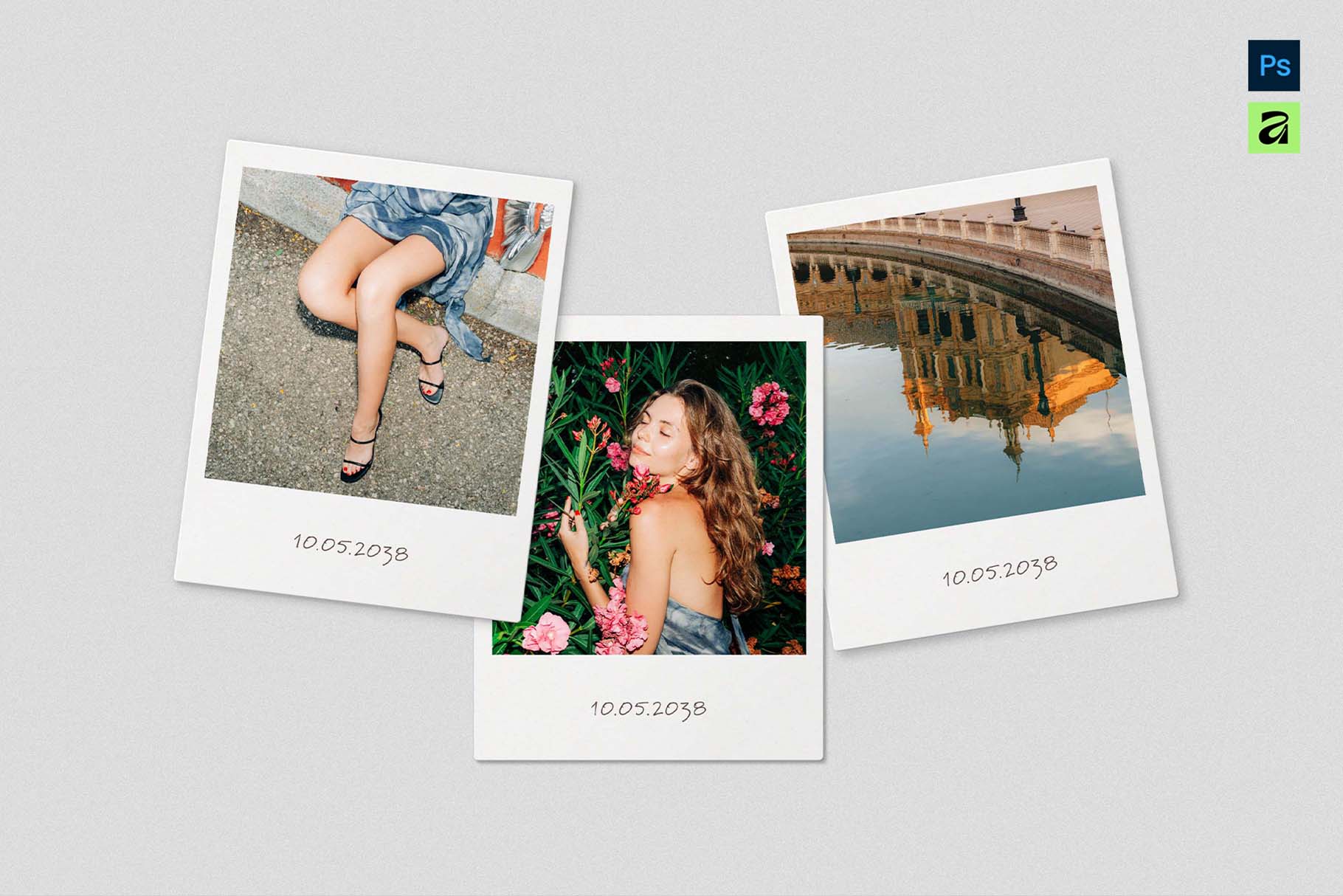 Polaroid Photo Mockup Template